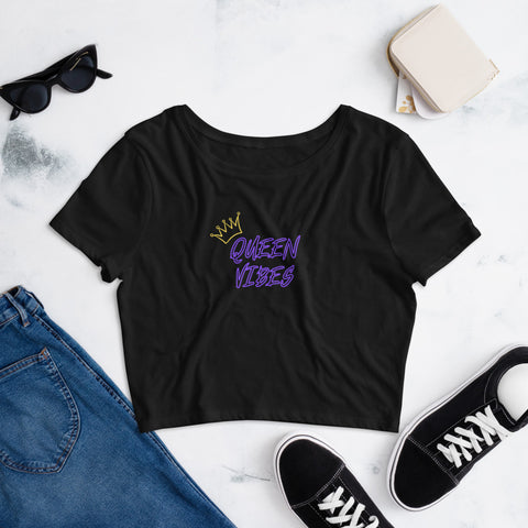 Queen Vibes- Women's Crop Tee